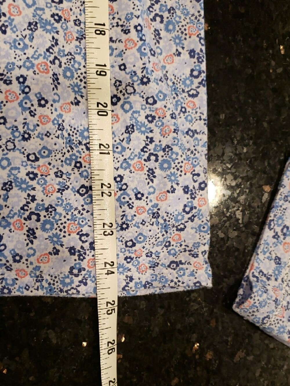 Secret Treasures White Top with Blue and Coral Floral Print - Picture 10 of 11